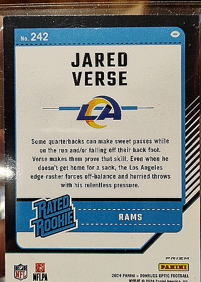 2024 Donruss Optic #242 Jared Verse — back