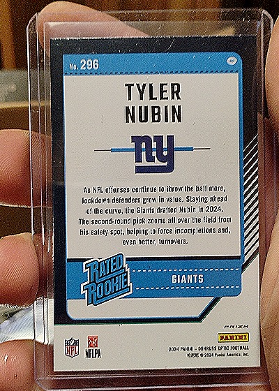 2024 Panini Donruss Optic #296 Tyler Nubin — back