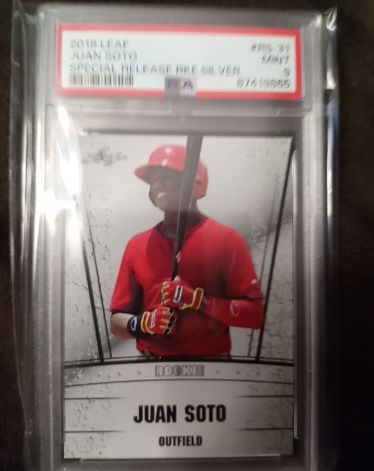 2018 Leaf #RS-31 Juan Soto Special Release Rookie Silver — front