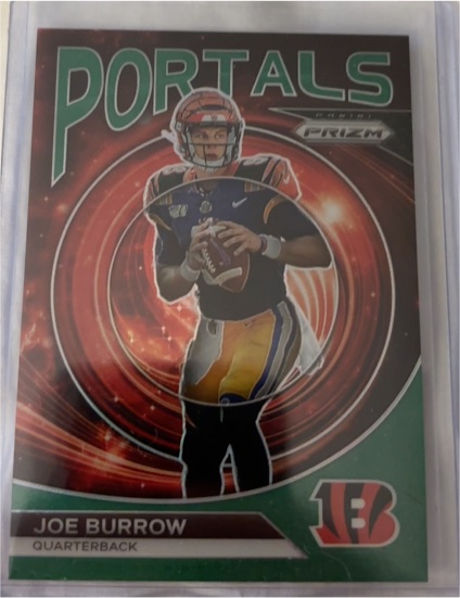 2023 Panini Prizm #PO-3 Joe Burrow Portals Green Prizm — front