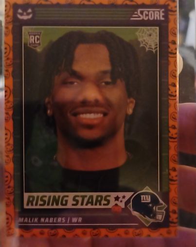 2024 Panini Score-A-Treat #37 Malik Nabers Rising Stars Orange Pumpkins Rookie — front
