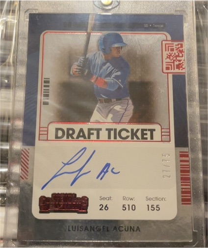 2021 Panini Contenders Draft Ticket Luisangel Acuna — front