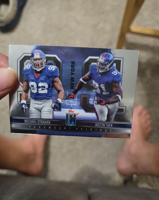 2024 Topps Signature Class Paramount Pairings #PP-6 Michael Strahan and Justin Tuck — front