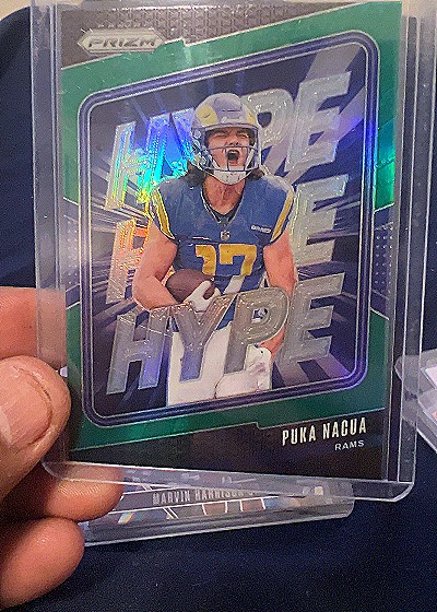 2024 Panini Prizm #3 Puka Nacua Hype Green Ice Prizm — front