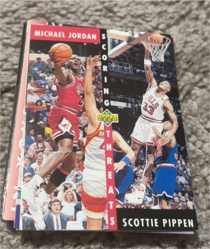 1992-93 Upper Deck #62 Michael Jordan Scottie Pippen Scoring Threats — front