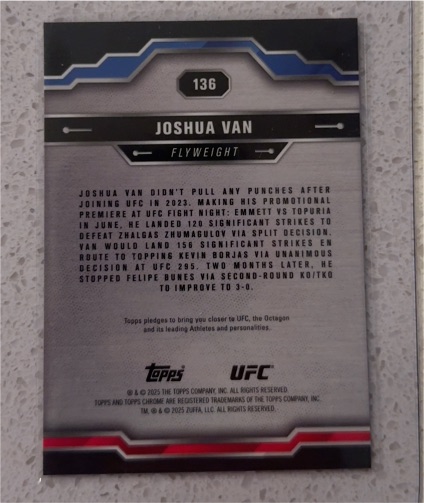 2025 Topps UFC #136 Joshua Van — front