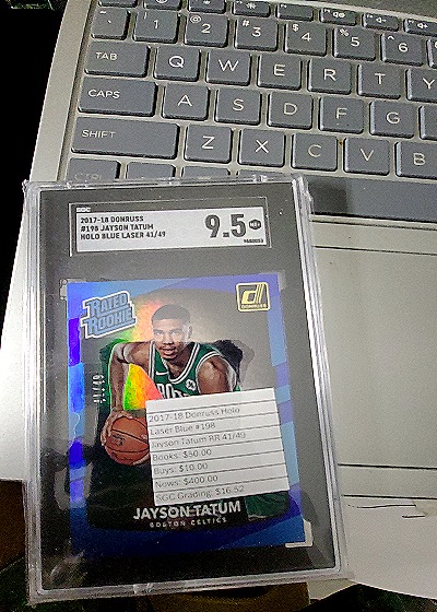 2017-18 Donruss #198 Jayson Tatum Holo Blue Laser — front