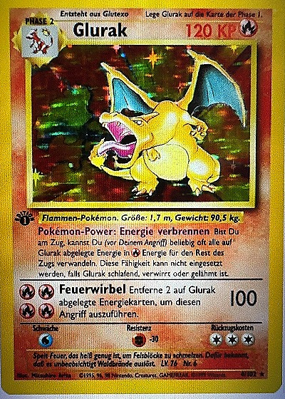 1995 Pokémon #4 Glurak — front