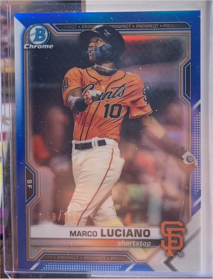 2021 Bowman Chrome Prospects #BCP-8 Marco Luciano — front