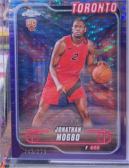 2024-25 Topps Chrome #194 Jonathan Mogbo Rookie Toronto Raptors — front