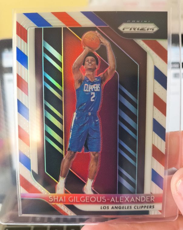 2018-19 Panini Prizm #184 Shai Gilgeous-Alexander Red White Blue Prizm Rookie — front