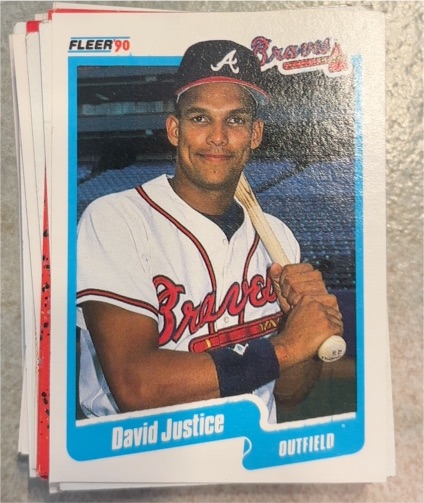 1990 Fleer #586 David Justice — front