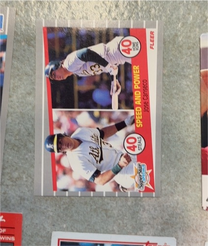 1989 Fleer #628 Jose Canseco Speed and Power — front