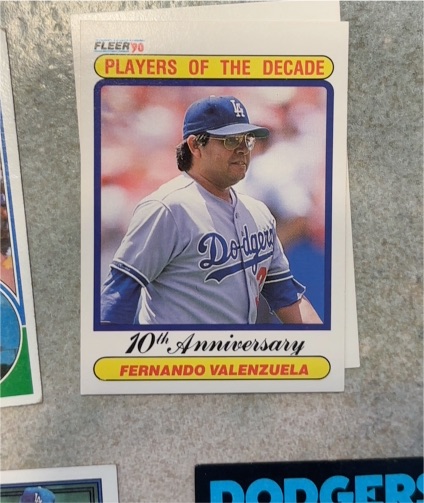 1990 Fleer #622 Fernando Valenzuela Players of the Decade 10th Anniversary — front