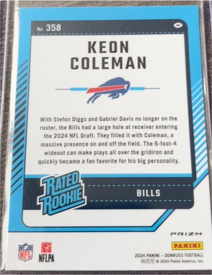 2024 Panini Donruss #358 Keon Coleman — front