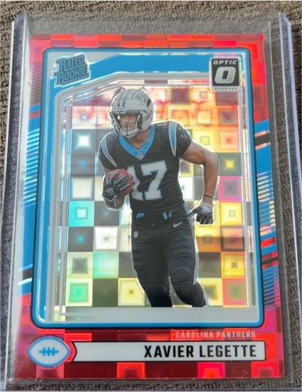 2024 Donruss Optic #323 Xavier Legette Red Pandora Prizm Rated Rookie — front