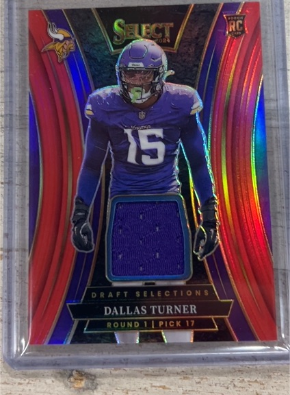 2024 Panini Select Dallas Turner Draft Selections Patch #DSM-DTR — front