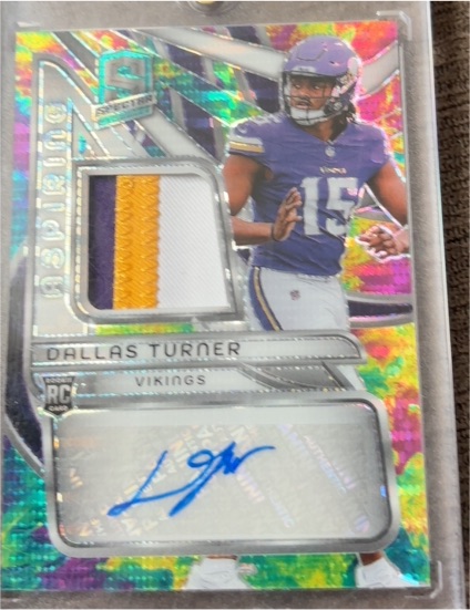 2024 Panini Spectra Aspiring Patch Autographs Dallas Turner #APA-DTR — front