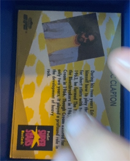 1991 Pro Set Super Stars MusiCards Eric Clapton — front