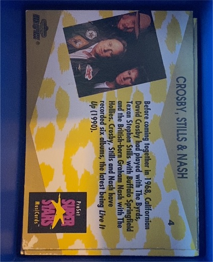 1991 Pro Set Super Stars MusiCards #? Crosby, Stills & Nash — front