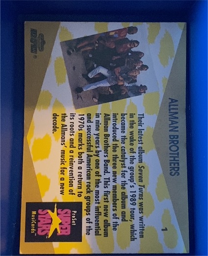 1991 Pro Set Super Stars #1 Allman Brothers — front