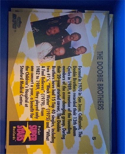 1991 Pro Set Super Stars Musicards #5 The Doobie Brothers — front