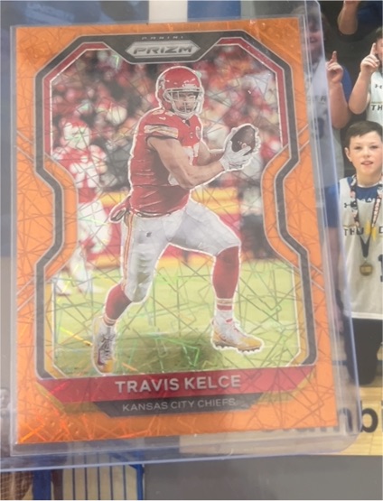 2023 Panini Prizm Travis Kelce Orange Lazer — front