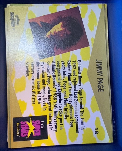 1991 Pro Set Super Stars MusiCards #18 Jimmy Page — front