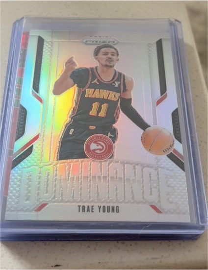 2024-25 Panini Prizm #20 Trae Young Dominance Silver Prizm — front