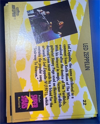 1991 Pro Set Musicards Super Stars #22 Led Zeppelin — front