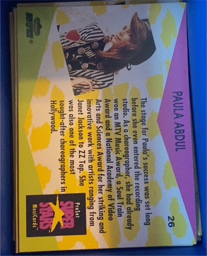 1991 Pro Set Super Stars #26 Paula Abdul — front