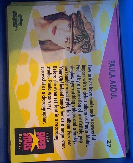 1991 Pro Set Super Stars #27 Paula Abdul — front