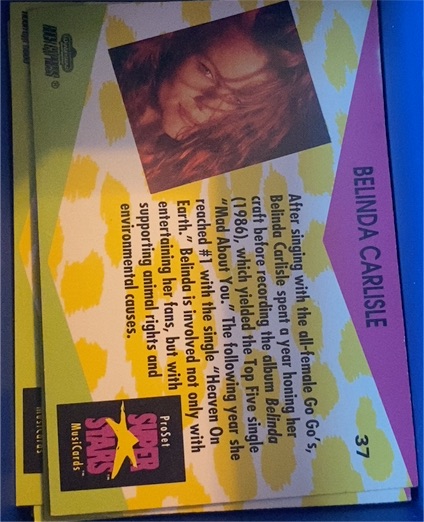 1991 Pro Set MusiCards Super Stars #37 Belinda Carlisle — front