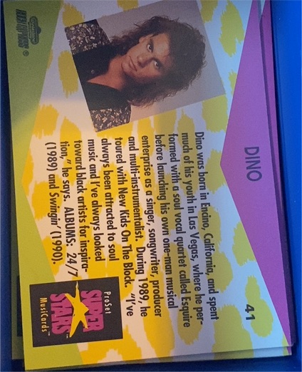 1991 Pro Set Super Stars MusiCards #41 Dino — front