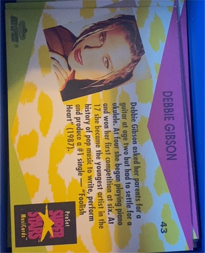 1991 Pro Set Super Stars MusiCards #43 Debbie Gibson — front