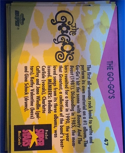 1992 Pro Set Super Stars #47 The Go-Go's — front