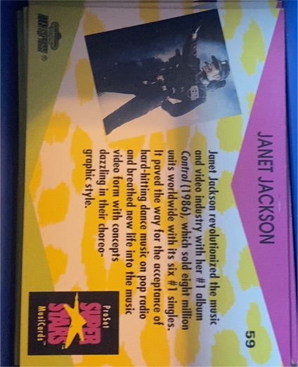 1991 Pro Set MusiCards #59 Janet Jackson — front