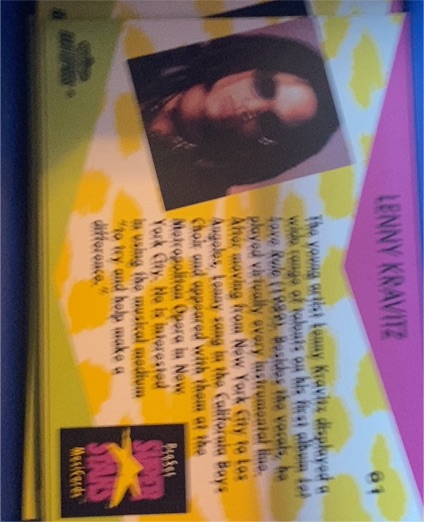 1991 Pro Set Super Stars MusiCards #61 Lenny Kravitz — front