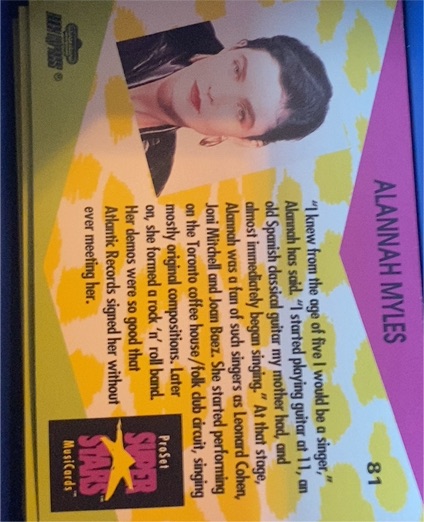1991 Pro Set MusiCards #81 Alannah Myles — front