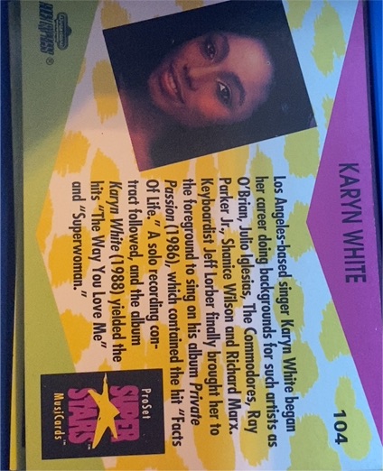 1991 Pro Set Super Stars #104 Karyn White — front