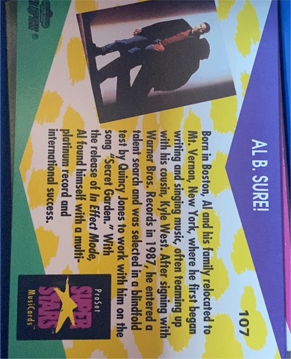 1991 Pro Set MusiCards #107 Al B. Sure! — front