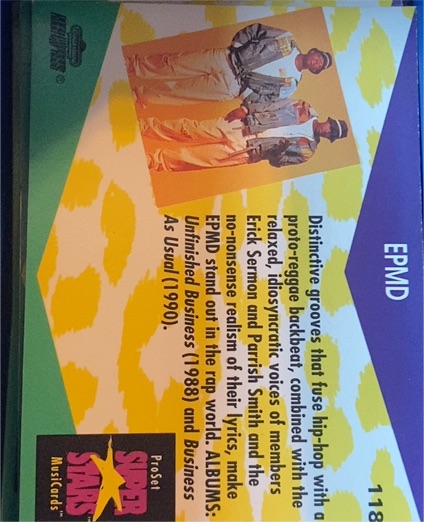 1991 Pro Set SuperStars MusiCards #118 EPMD — front