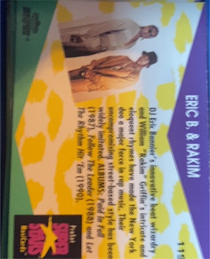 1991 Pro Set Super Stars #115 Eric B. & Rakim — front