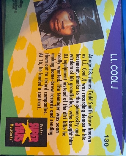 1992 Pro Set Super Stars #130 LL Cool J — front