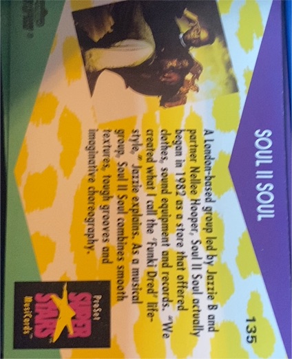 1991 Pro Set Super Stars MusiCards #135 Soul II Soul — front
