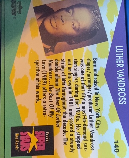 1991 Pro Set Super Stars MusiCards #140 Luther Vandross — front