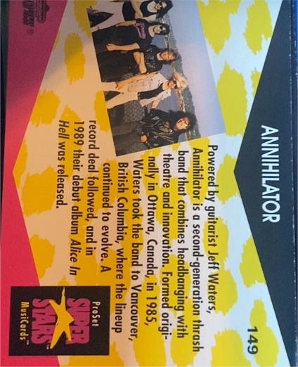 1991 ProSet Musicards #149 Annihilator — front