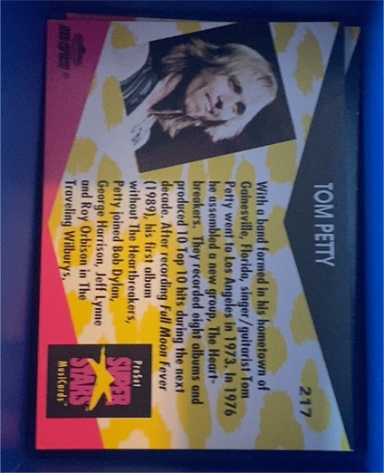 1991 Pro Set Super Stars MusiCards #217 Tom Petty — front