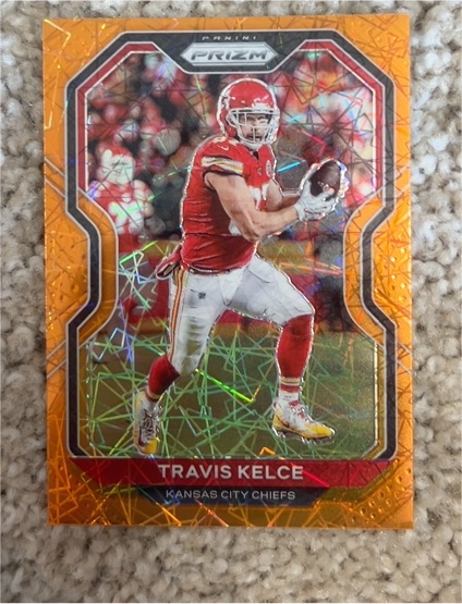 2020 Panini Prizm Orange Disco Prizm #311 Travis Kelce — front