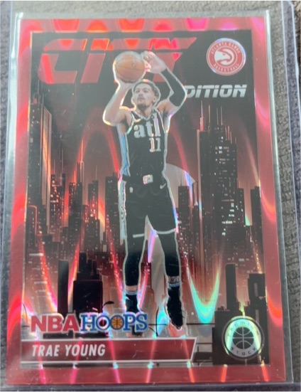2023-24 Panini Hoops Premium Stock City Edition #28 Trae Young — front